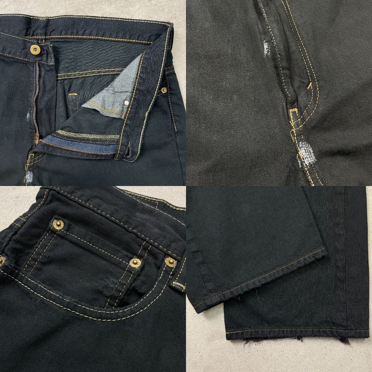 Levi's リーバイス 569 ブラックデニムパンツ ルーズストレート 後染め