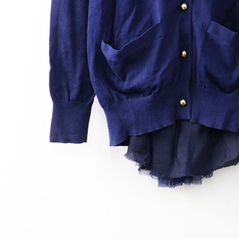 sacai luck プリーツ付き長袖カーディガン レディース