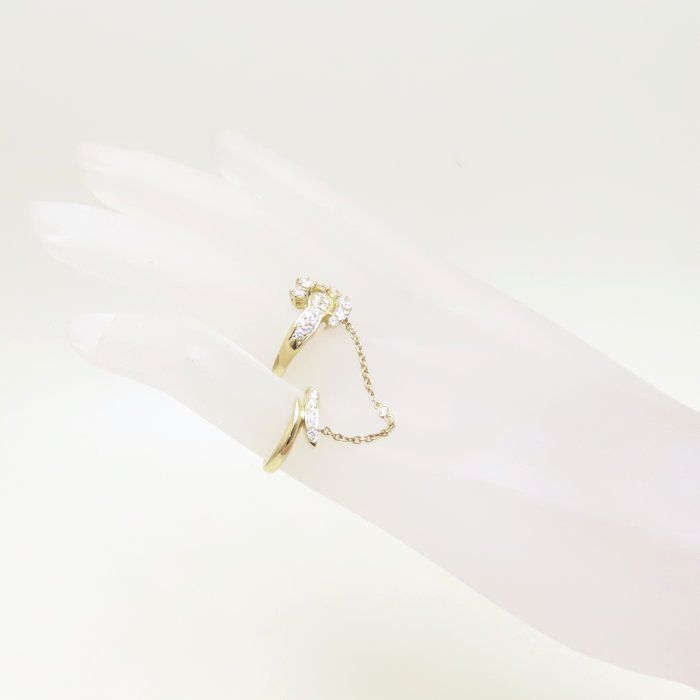 Queen クイーン ダイヤモンド リング 指輪 2連チェーン付き  