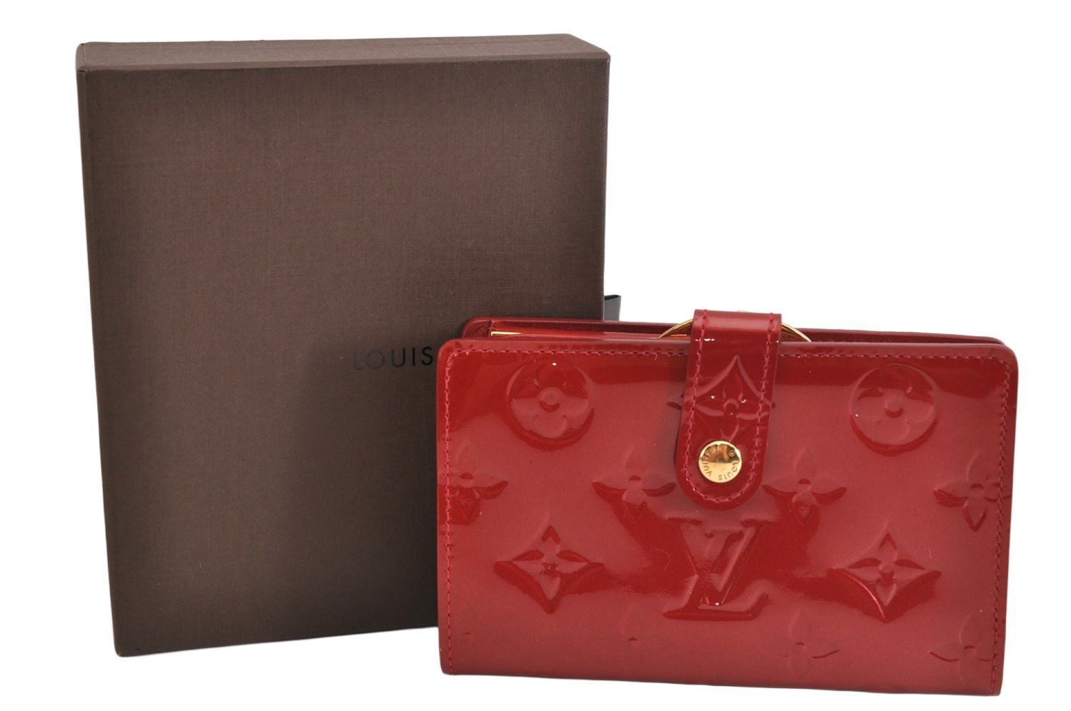 LOUIS VUITTON ルイヴィトン ヴェルニ ポルトフォイユ ヴィエノワ 財布 レッド M91980 箱 4069M