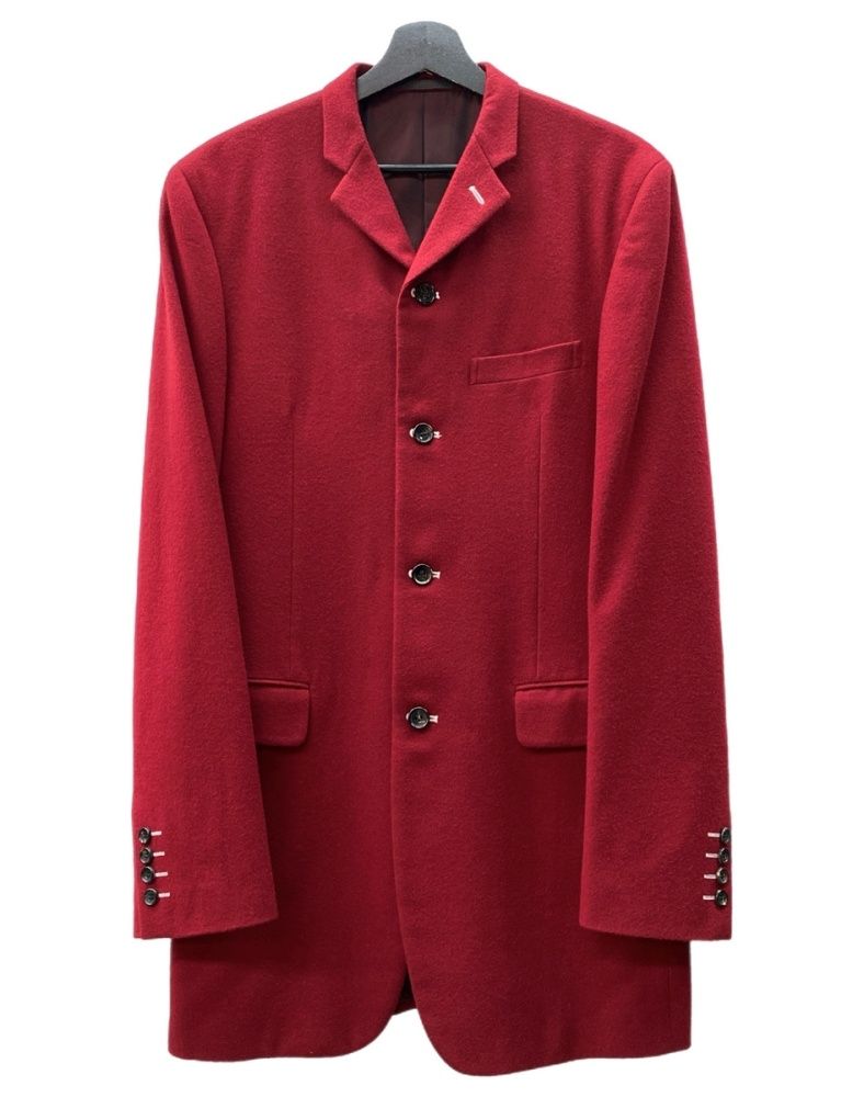 コムデギャルソン COMME des GARCONS HOMME 90s LONG JACKET ロング ジャケット 田中オム テーラード アーカイブ アウター 赤 IJ-04012M ジャケット 無地 レッド Mサイズ 104MT-2093