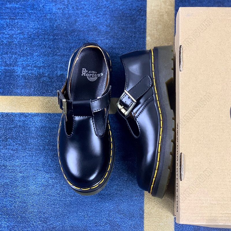 Dr.Martens  ドクターマーチン レディース メリージェーン POLLEY Tバーシューズ 1461 ブラック 革靴 黒 シューズ レザー ワーク ショート 女性