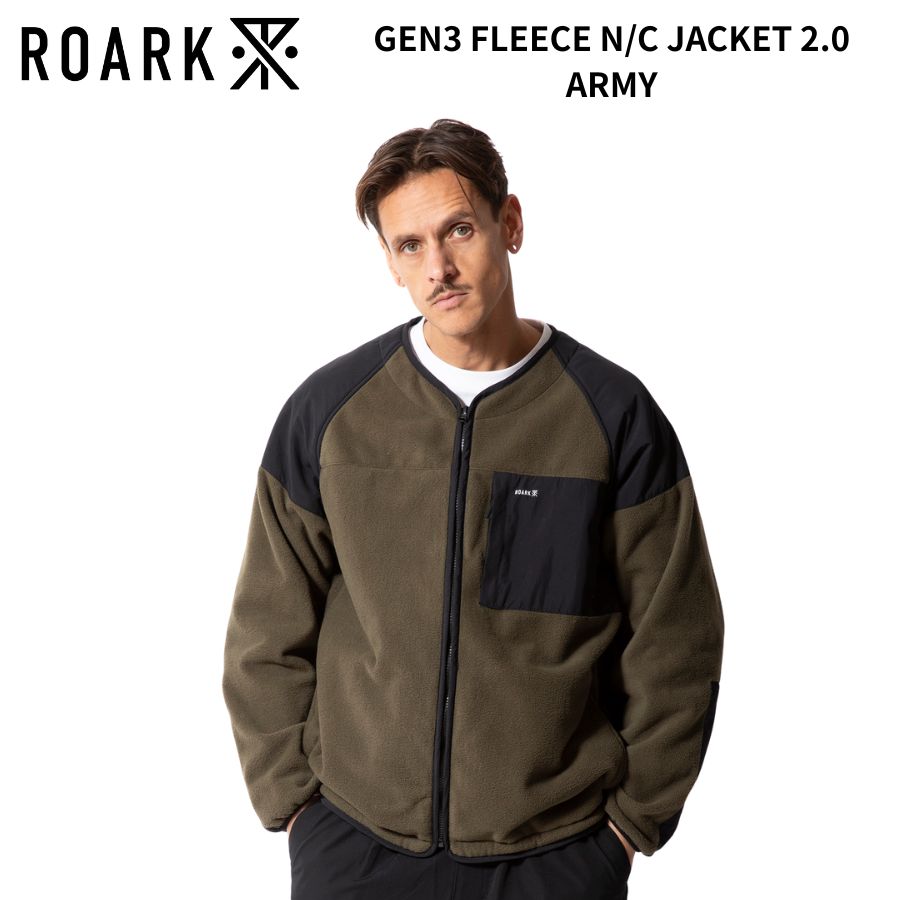 ROARK フリース ロアークリバイバル GEN3 FLEECE N/C JACKET 2.0 ARMY フリースジャケット ジャケット アウター セカンドレイヤー スキー スノーボード ウインタースポーツ バイク 自転車 旅 新作
