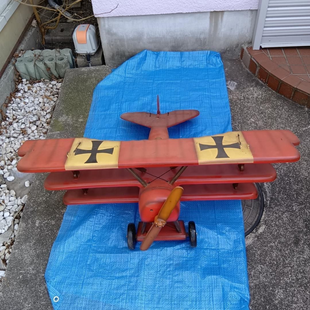 フォッカー Dr.I 425 17 レッドバロン 三葉機 大型飛行機模型 木製