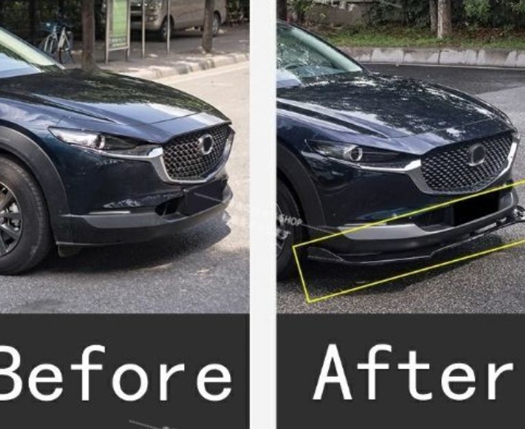 001 CX-30 フロントバンパー カバー プロテクション スポイラー 2色選択 駐車擦り傷 石跳ね防止 純正同色調 軽量PP製 フロント用フルセット おしゃれカスタム