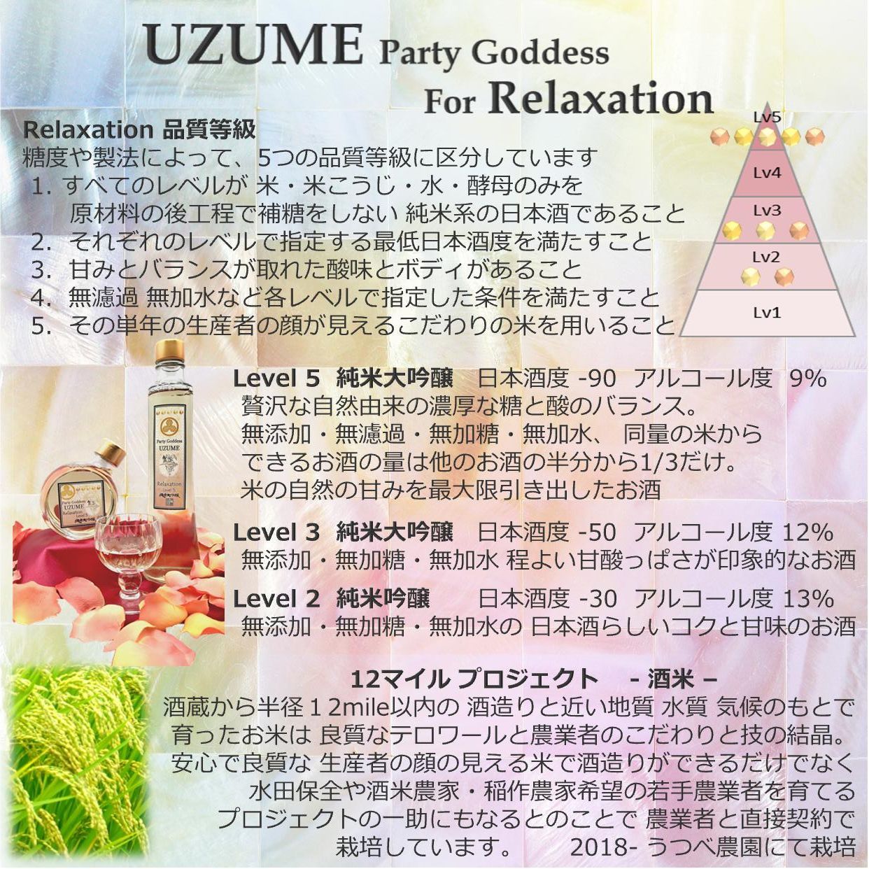 Relaxation Lv3 720ml 純米大吟醸 1本 UZUME
