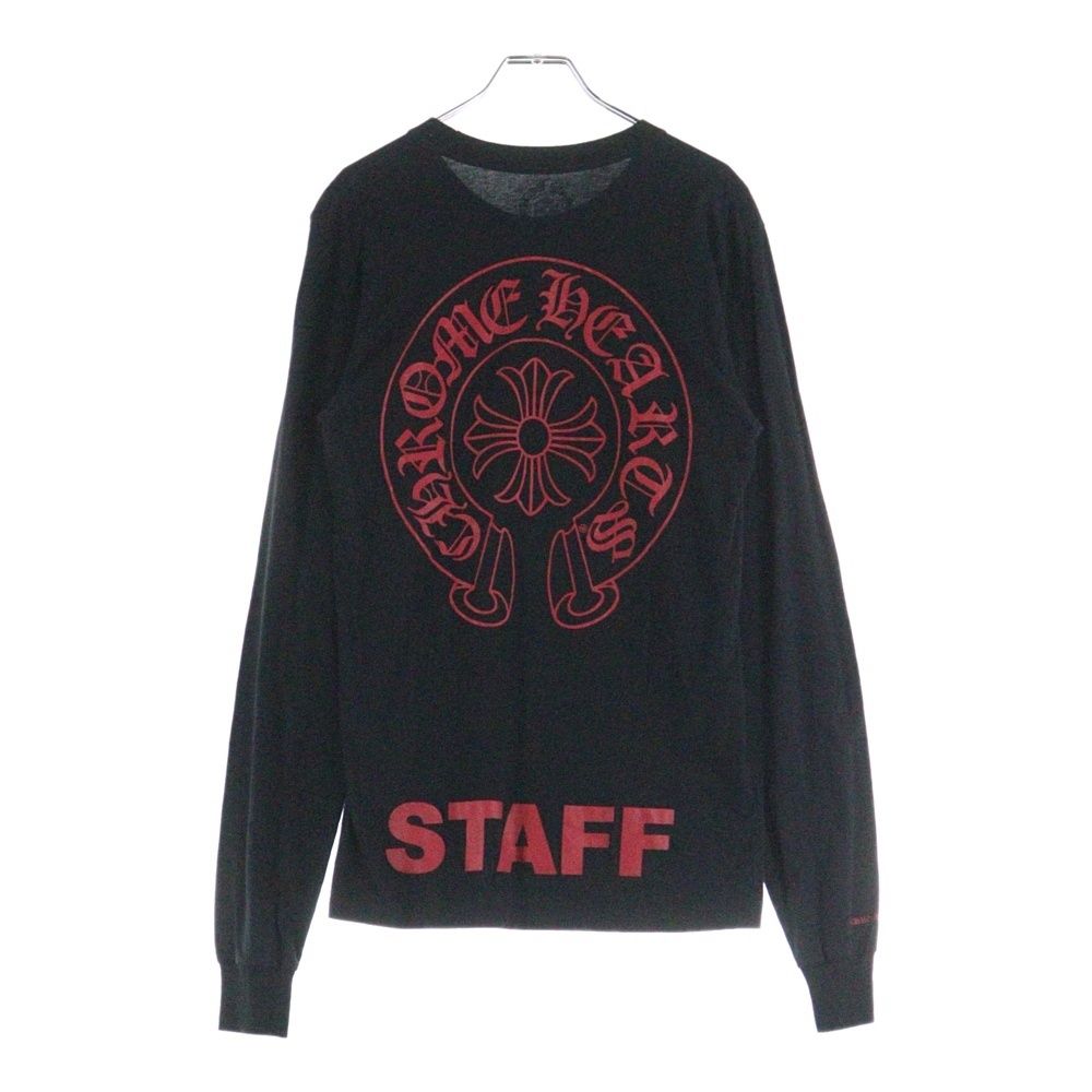 CHROME HEARTS クロムハーツ CH L S 1 STAFF ホースシュープリント長袖カットソー ブラック