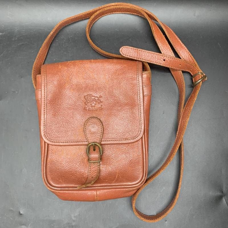 IL BISONTE ショルダーバッグ|レザーバッグ ブラウン茶 無地 メンズレディース イルビゾンテ