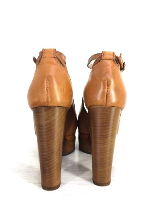 クロエ Chloe レザーウッドヒールパンプス レディース 37 1/2