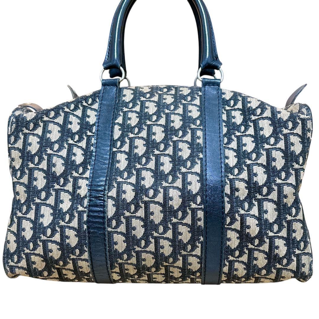 Christian Dior 総柄 トロッター ミニ ボストンバッグ ネイビー