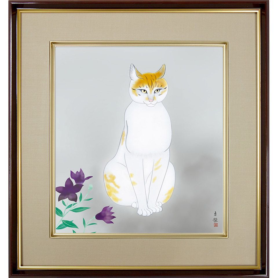 希少画集画、高級新品額・額装付、猫 ネコ ねこ cat,絵画 油彩画 動物画14