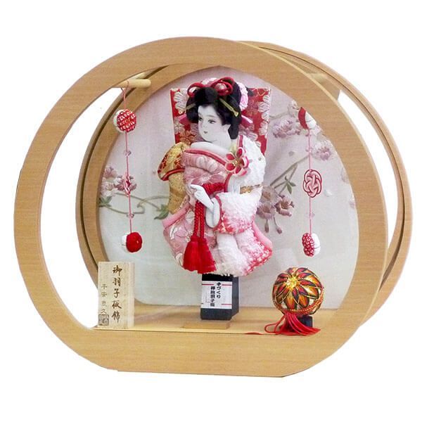 平安豊久監修 8号杏羽子板円形丸型ケース飾り
