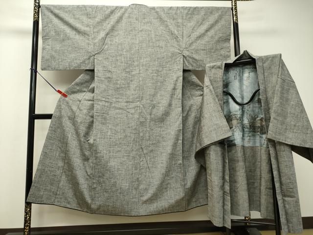 平和屋着物男性　紬　アンサンブル　霞文　正絹　逸品　DAAS2433tw