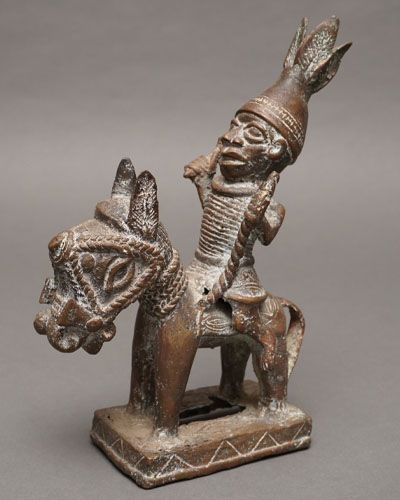 アフリカ ナイジェリア ベニン王国 兵士像 真鍮騎馬像 彫刻 アフリカン