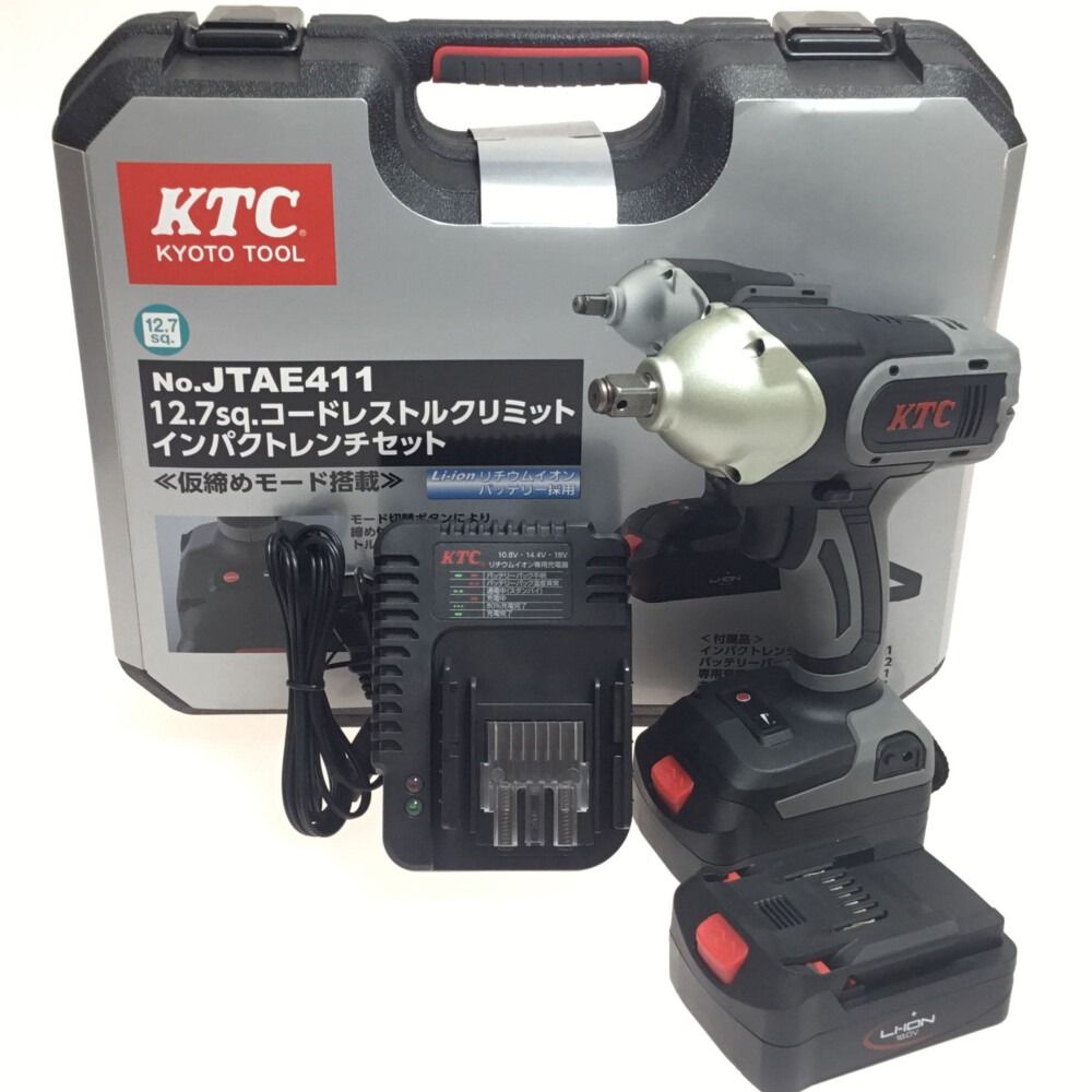 ΘΘKTC ケーティーシー インパクトレンチ 18v 未使用品 付属品完備 JTAE411 ブラック