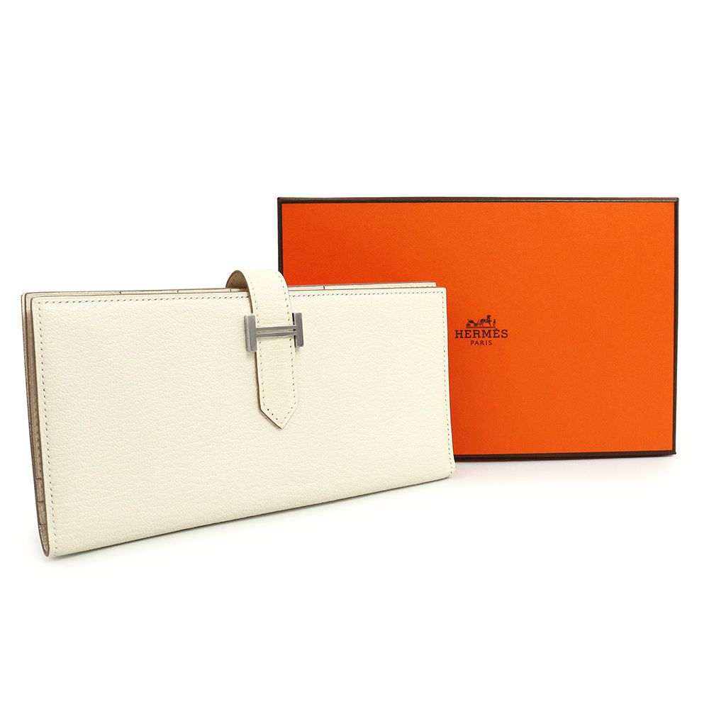 エルメス ベアン スフレ 二つ折り長財布 シェブル シェーブルミゾール