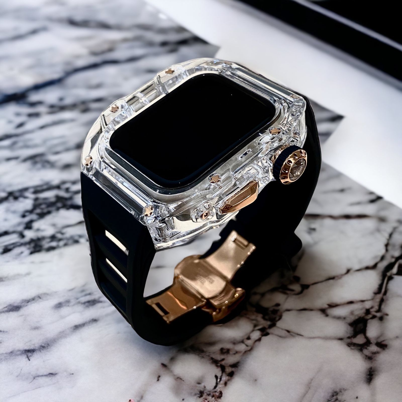 Apple Watch高級カバーケースアップルウォッチカスタム 大粒 - 時計