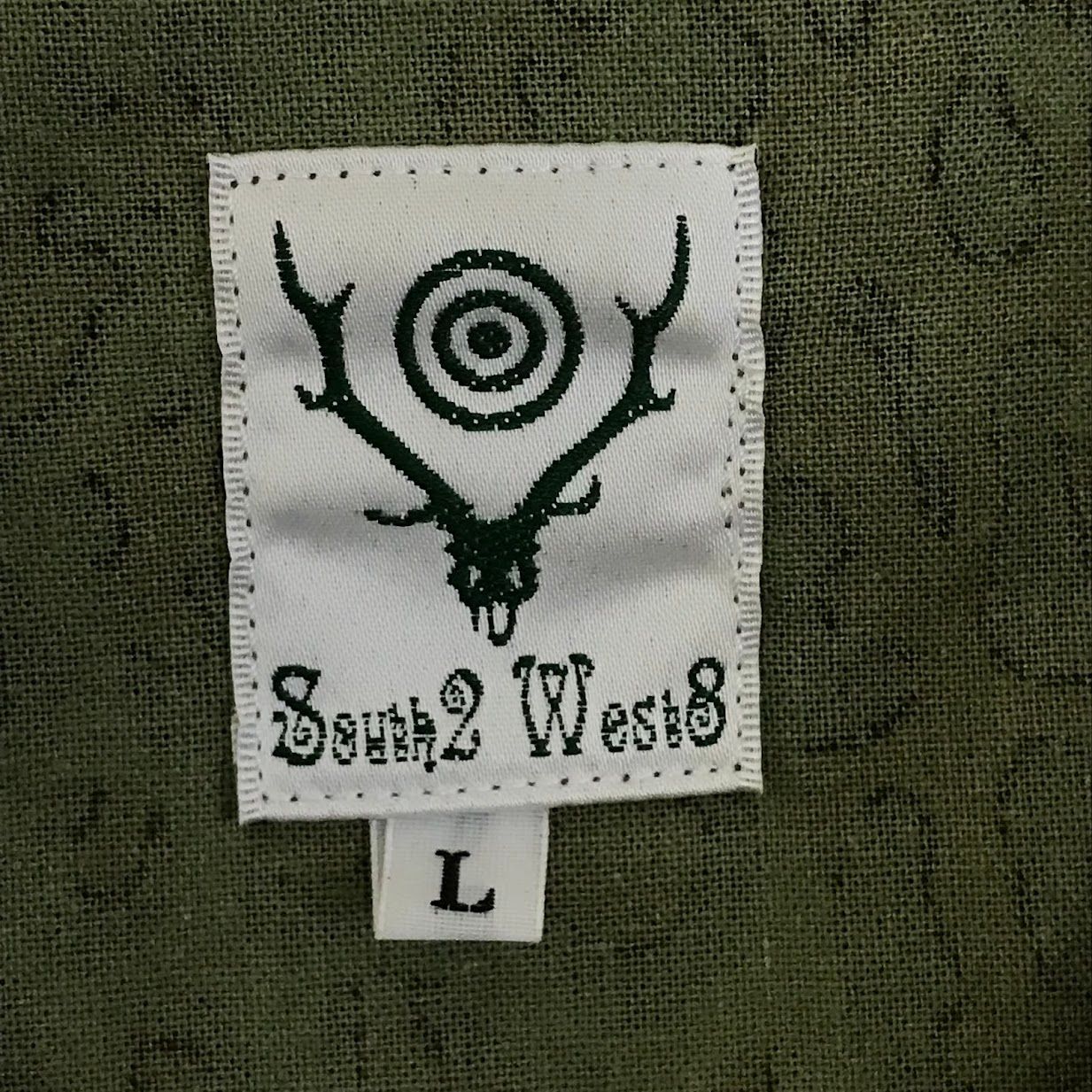 サウスツーウェストエイト幾何学模様 ブラック グリーン 長袖シャツ South2 West8 (サウスツーウエストエイト) Bush Crew Neck Shirt