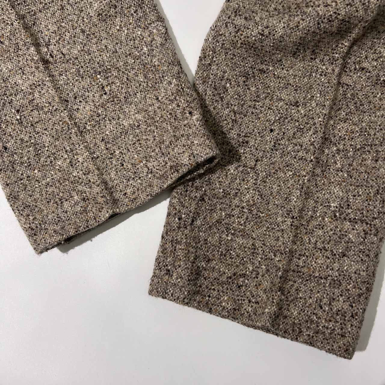 PAPAS パパス ツイード ネップ ツータック スラックスパンツ L/グレー