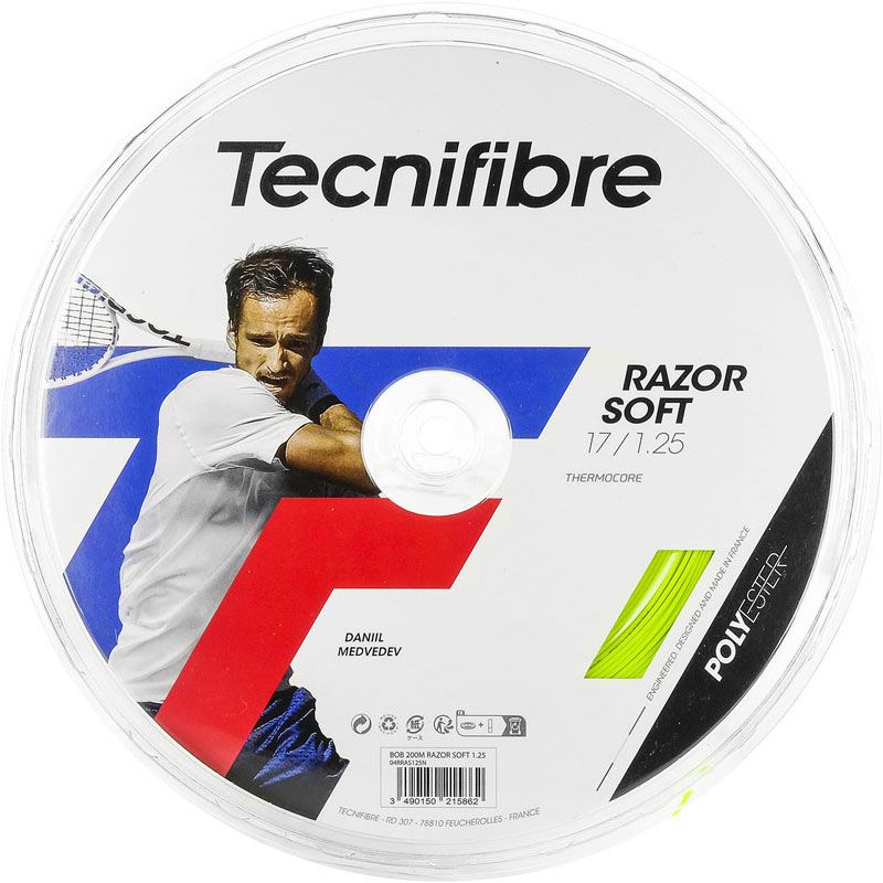 Tecnifibre テクニファイバー BOB 200M RAZOR SOFT 1.25 LIME テニス 硬式ガット 04rras125l LIM ライム