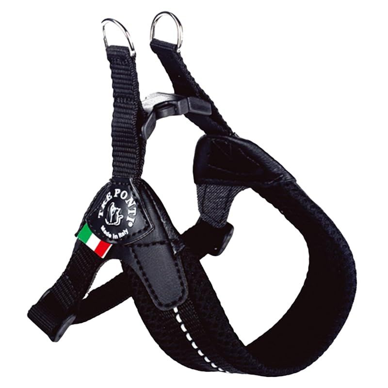 Tre Ponti トレポンティ Fibbia adjustable type SOFT MESH フィッビア ソフトメッシュ 調節 クッション性 通気性良し ハーネス 犬用 LTP123 3.5号 ブラック 0