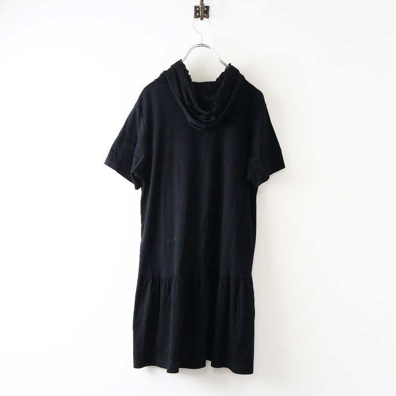 2025 AW ピンクハウス PINK HOUSE チュニック Ｐロゴワッペンフーディ ｜ブラック トップス フード ワンピース