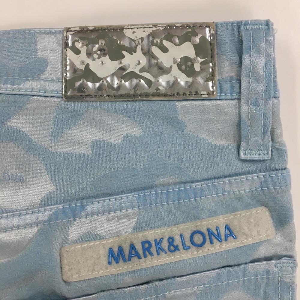 MARK&LONA - ◎◎MARK&LONA マークアンドロナ ゴルフウェア パンツ カモフラ柄 Sサイズ ML-17S-T21 ブルー マークアンドロナ ハーフパンツ ライトブルー カモフラ 迷彩 メンズ 44