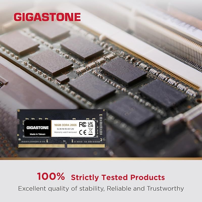手頃な メモリ ノートパソコン DDR4 GIGASTONE 16GBx2枚 32GB Kit DDR4 2666MHz 2400MHz または 2133MHz PC4-21300 PC4-19200 17000 CL19 1.2V SODIMM 2 帽子