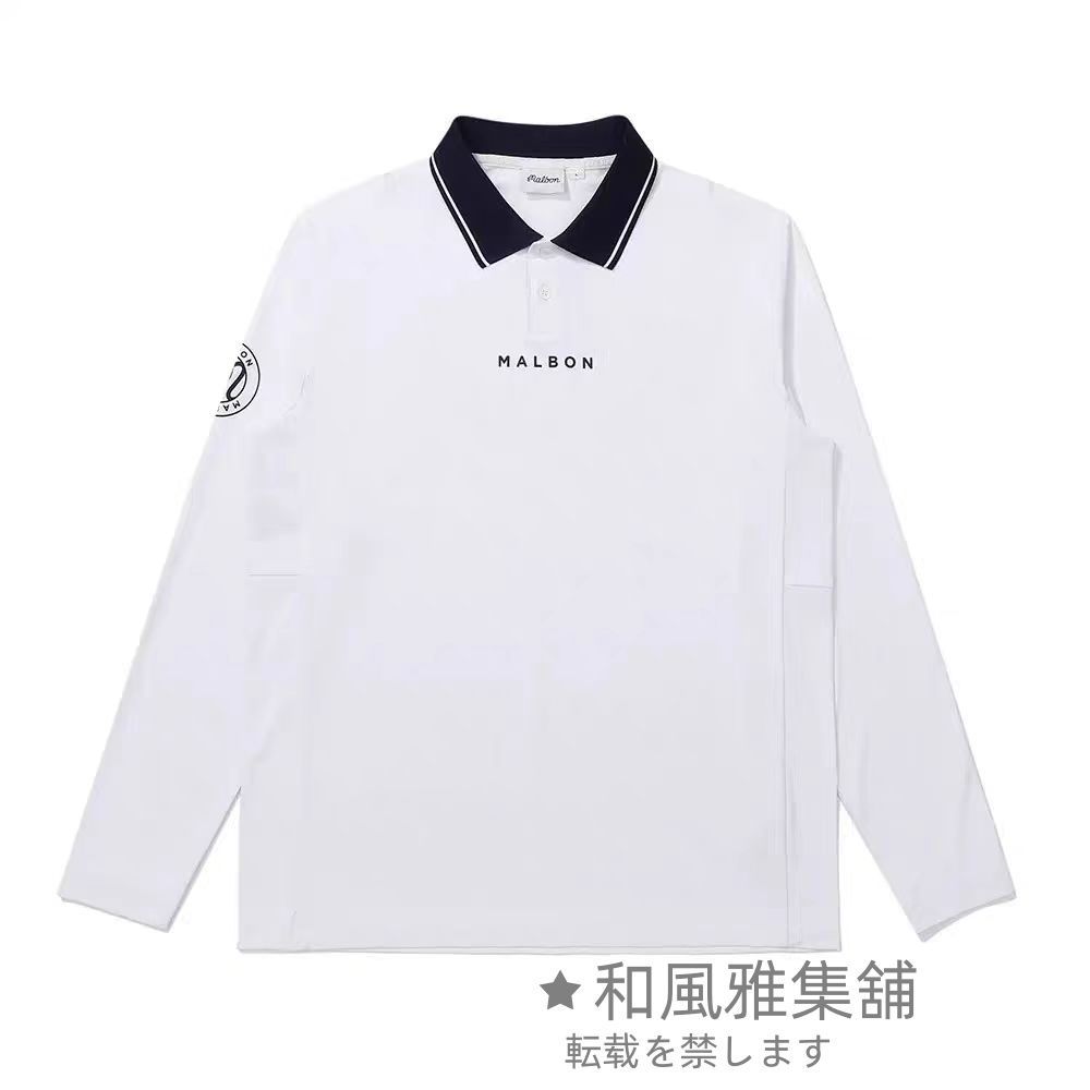 品揃え豊富で golf malbon マルボンゴルフ 長袖 ゴルフシャツ ポロシャツ メンズウェア