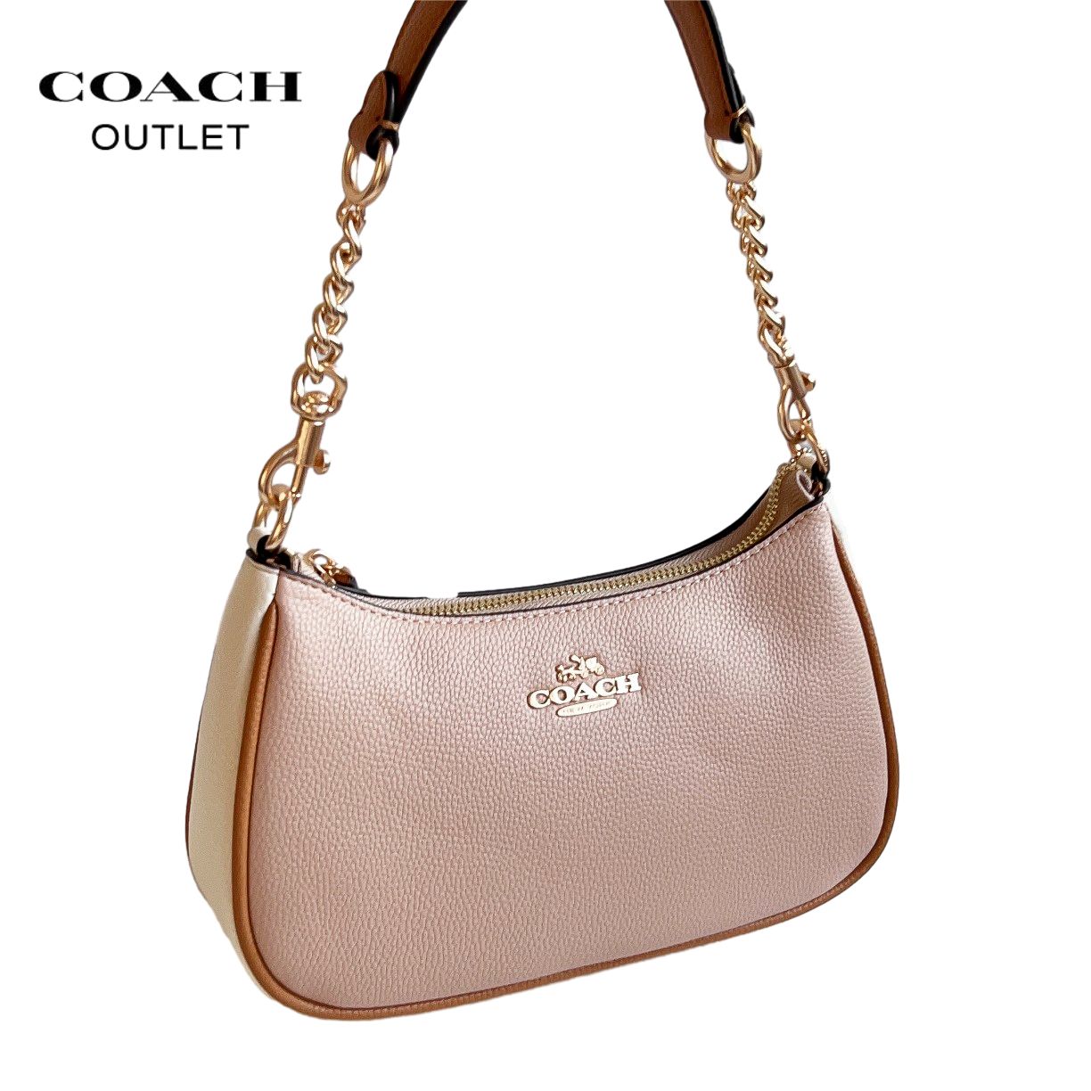 コーチ CA173 バッグ COACH コーティングキャンバス レザー シグネチャー テリ ロゴ 2way 斜め掛け チェーン ショルダー ハンド  バッグ ピンク アウトレット - メルカリ