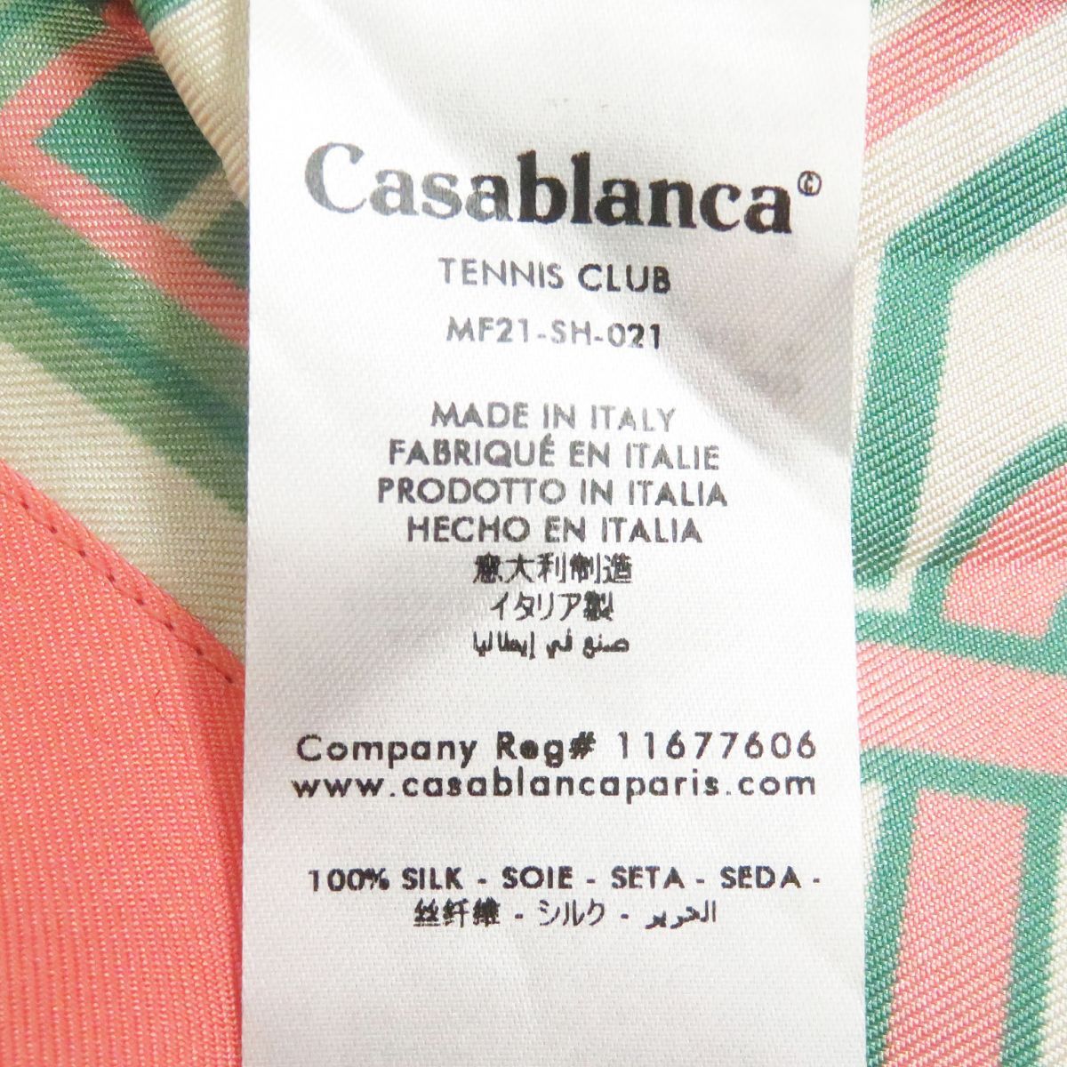 未使用品□Casablanca/カサブランカ MF21-SH-021 Printed Silk Twill