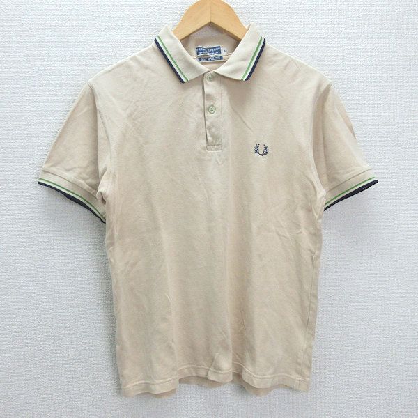 D□英国製□フレッドペリー/FRED PERRY ロゴ刺繍 鹿の子 半袖 D□英国製□フレッドペリー/FRED PERRY ロゴ刺繍 鹿の子 半袖