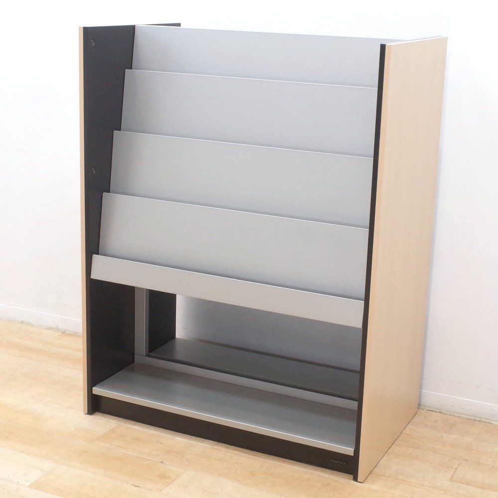 okamura オカムラ マガジンラック LL02HT-Z984 木目調 W930 D540 H1200 パンフレットラック 本棚 カタログ収納 EG17239 オフィス家具