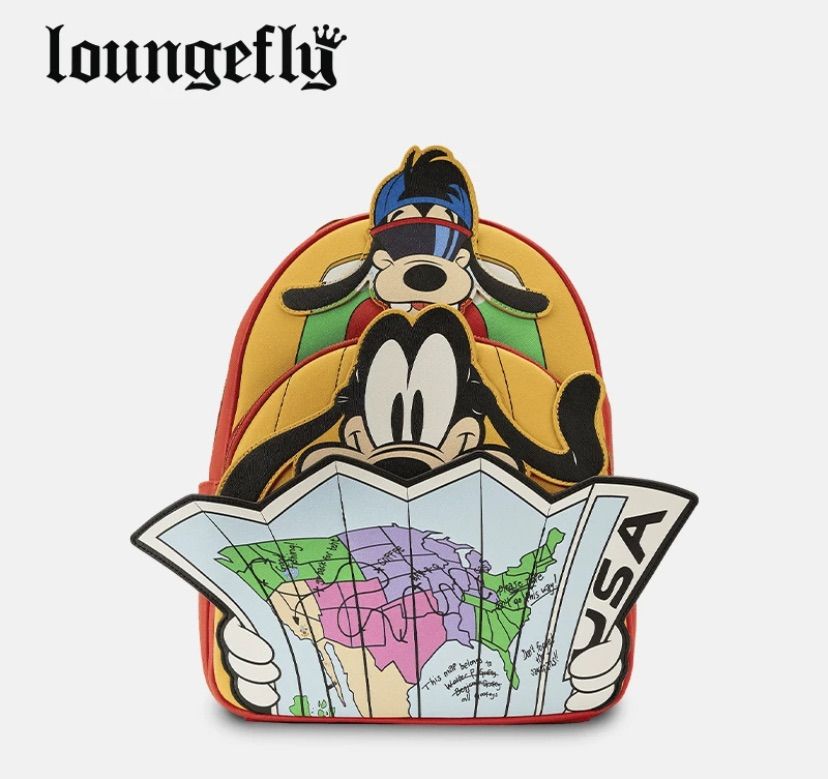 海外限定ラウンジフライ loungefly リュック パワーライン グーフィーミニバックパックリュック