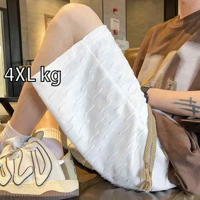 [4XL kg]メンズ ファッション 服 男性用 オシャレ シンプル 大人 かっこいい 大きいサイズ ストリート 紳士服 夏 パターン プリーツ テクスチャー 海辺 ビーチ ストレート ズボン スポーツ パンツ カジュアル ハーフ パンツ