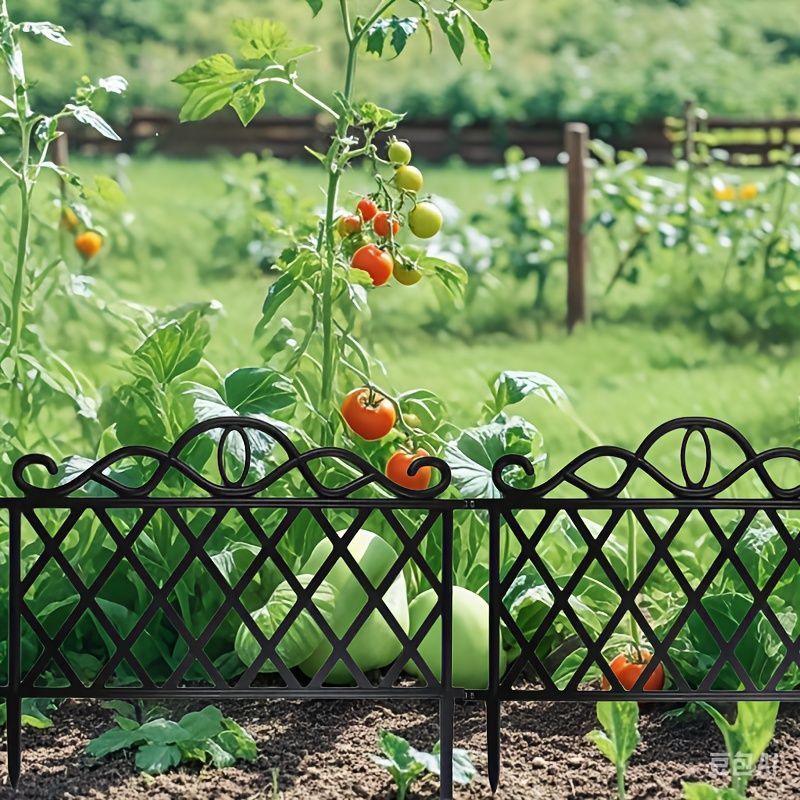 ガーデン フェンス ガーデンフェンス 10個セット セット販売 耐久性のあるプラスチック製 おしゃれガーデンフェンス 分離 屋外 芝生 エッジバリア 簡単に設置 ヤード パティオ 植物 ベッド エレガント黒の装飾デザイン ガーデンフェンシング ブラック STEELWINDOWSANDDOORS_COM