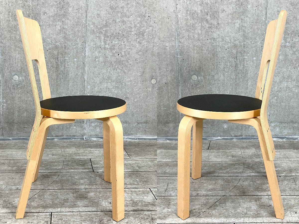 C artek アルテック チェア66 アルヴァ アールト バーチxブラック 北欧フィンランド MARWIL-DEMENAGEMENTS_CH