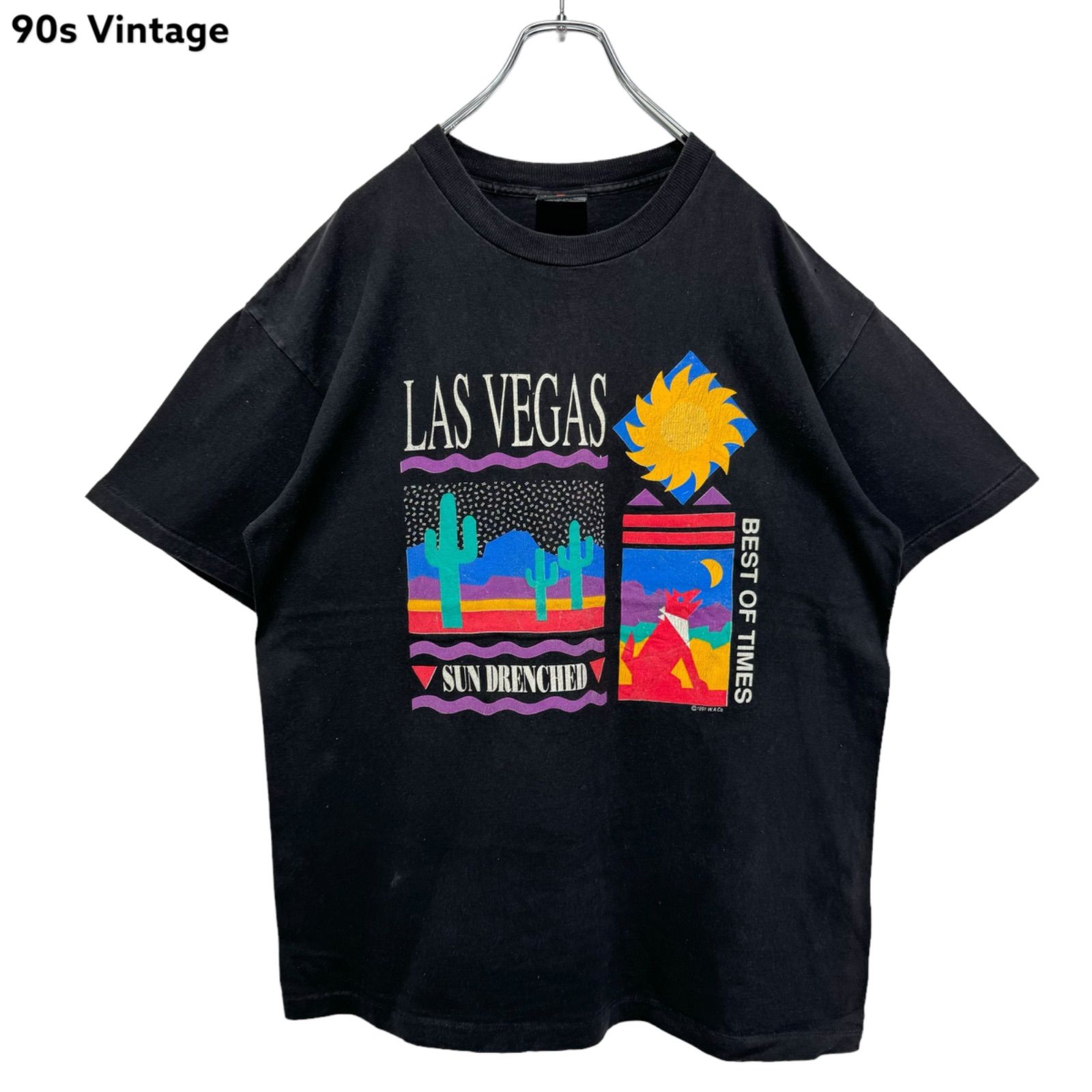 90s vintage USA製 1991 W.A.Co LAS VEGAS SUN DRENCHED BEST OF TIME アートT デザインT  Tシャツ シングルステッチ ヴィンテージ 古着 - メルカリ