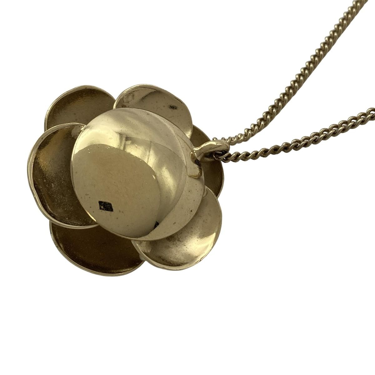 CHANEL(シャネル) ネックレス美品 カメリア ゴールド×アイボリー