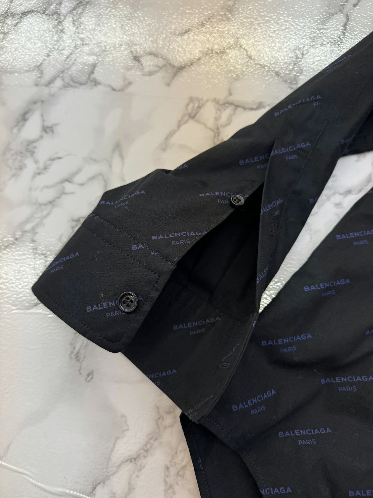 BALENCIAGA バレンシアガ ロゴ総柄 オーバーサイズ ボタンダウン 長袖 