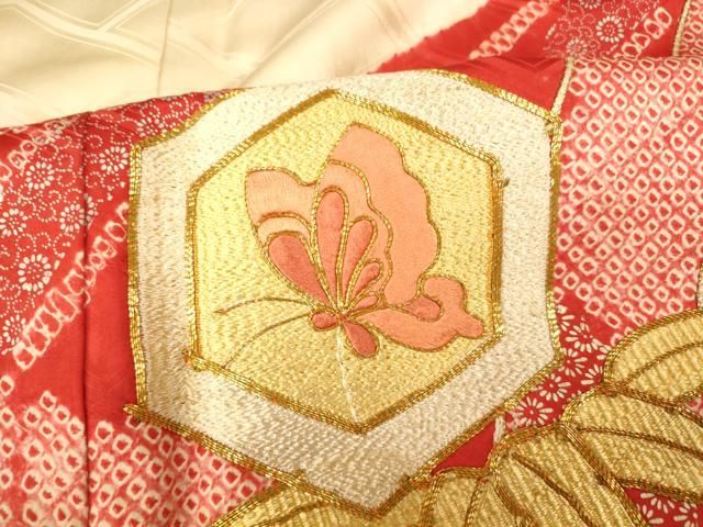 平和屋着物□豪華振袖 駒刺繍 絞り 笹竹亀甲花蝶文 金銀彩 正絹 逸品