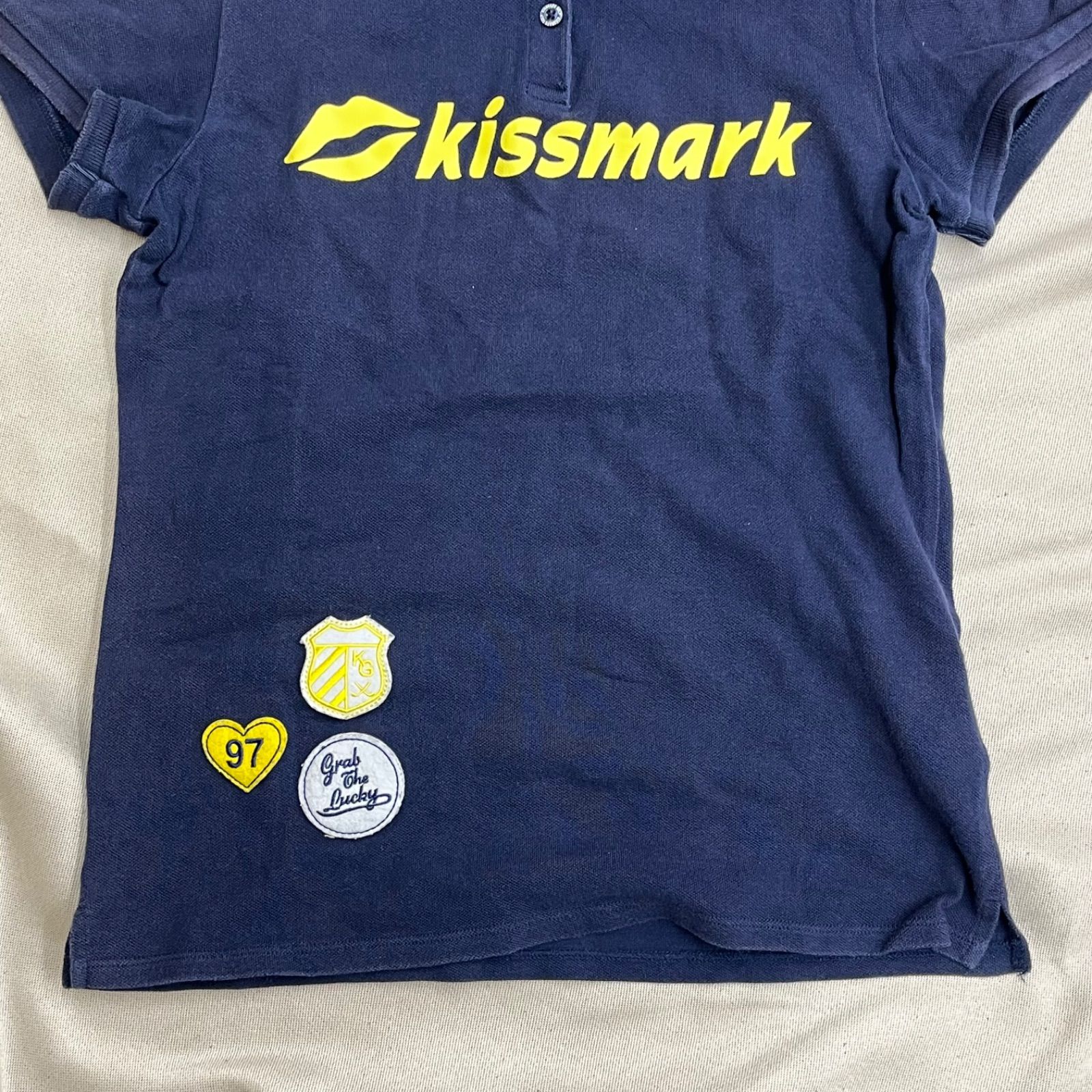 kissmark キスマーク ゴルフ ウェア ポロシャツ M 半袖 ネイビー