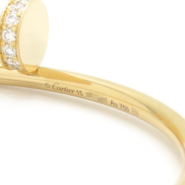 カルティエ Cartier ブレスレット ジュストアンクル SM ダイヤ K18YG ダイヤモンド イエローゴールド #15 Au750 JUSTE  UN CLOU B6066115 【保証書】【中古】 - メルカリ