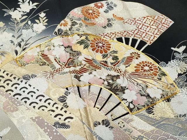 平和屋着物○豪華色留袖 駒刺繍 エ霞色紙重ね吉祥草花文