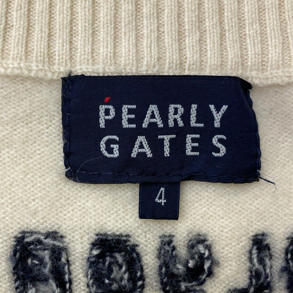 新品 パーリーゲイツ カシミヤ100% ジップ ニット セーター ジャケット 4 サイズ：4 PEARLY GATES パーリーゲイツ ; ニットジップジャケット