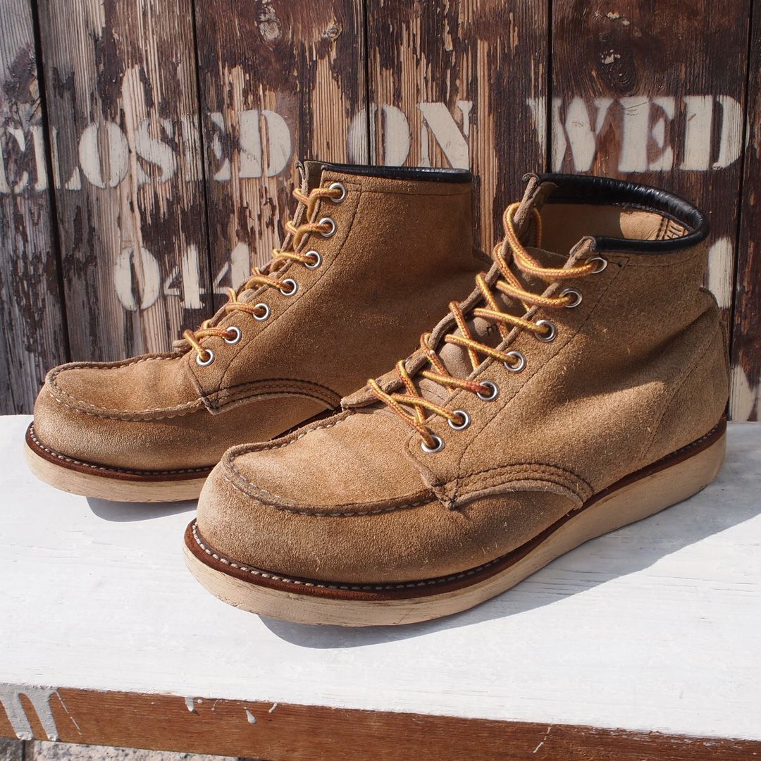 90's犬タグ REDWING 8173 71/2Eレッドウィング スウェード レッド