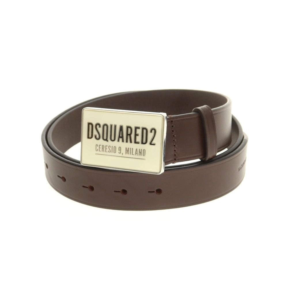 DSQUARED レザー ベルト ブラウン 新品】ディースクエアード DSQUARED2 レザー ベルト ダーク