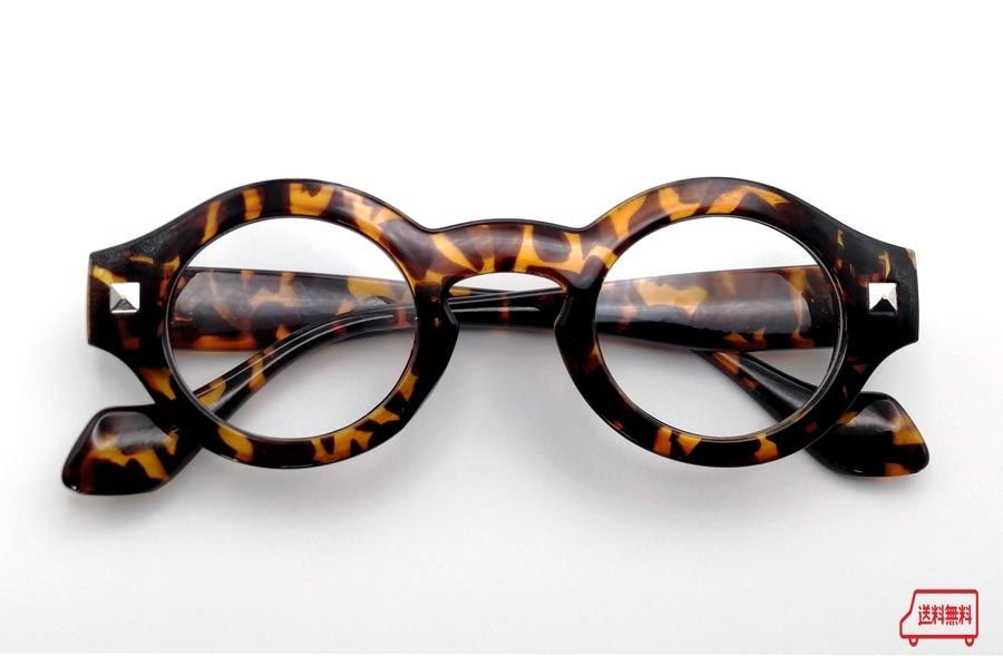 太セル【ヴィンテージ眼鏡】ラウンド 伊達メガネ レトロ 黒