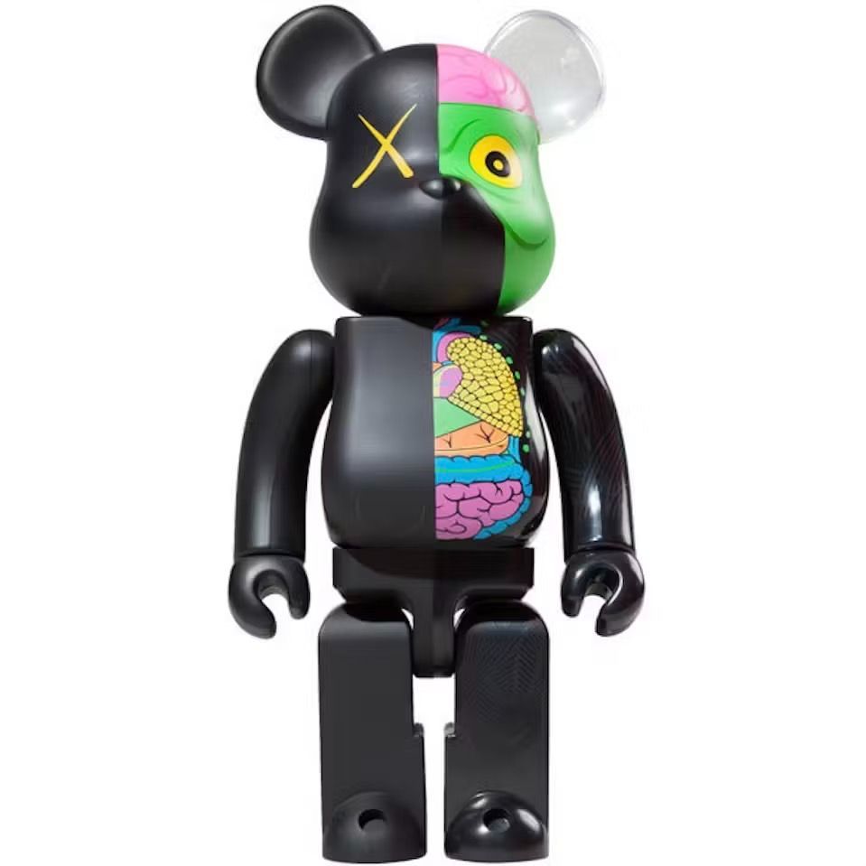 MEDICOM TOY KAWS BE@RBRICK Original Fake Companion Dissected Black
