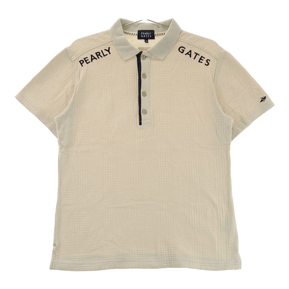 PEARLY GATES ポロシャツ サイズ5 ベージュ サイズ：4 PEARLY GATES パーリーゲイツ 半袖ポロシャツ 総柄 ベージュ